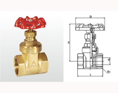 埃美柯黃銅閘閥 (足通孔）結構圖