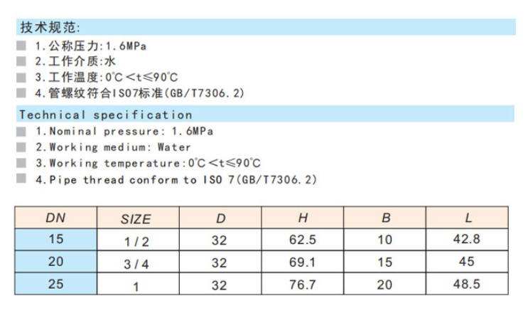 埃美柯黃銅磁性帶鎖閘閥技術參數