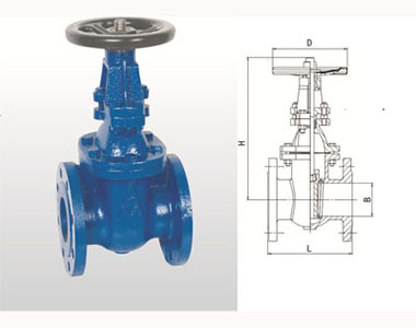 埃美柯鐵制法蘭明桿閘閥結構圖 埃美柯鐵制法蘭明桿閘閥結構圖