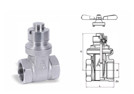埃美柯不銹鋼磁性帶鎖閘閥結構圖
