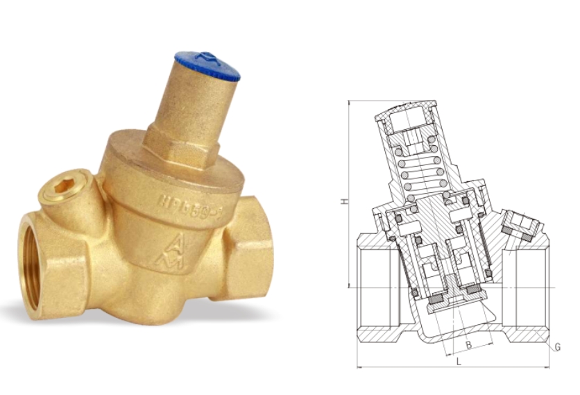 埃美柯黃銅減壓閥760結構圖